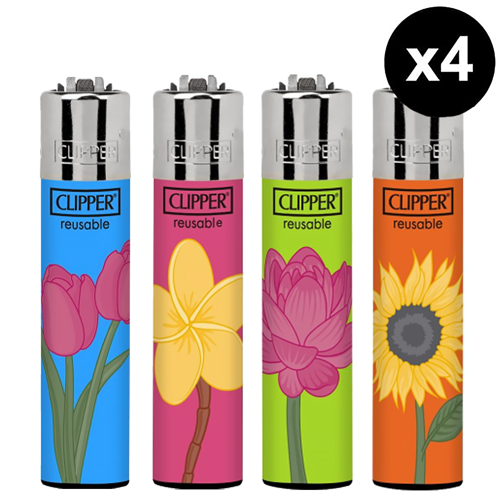 Briquet rechargeable Clipper x4 - Flower and Nature - Mistersmoke