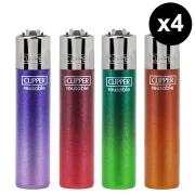 lot de 4 briquets metallic gradient clipper