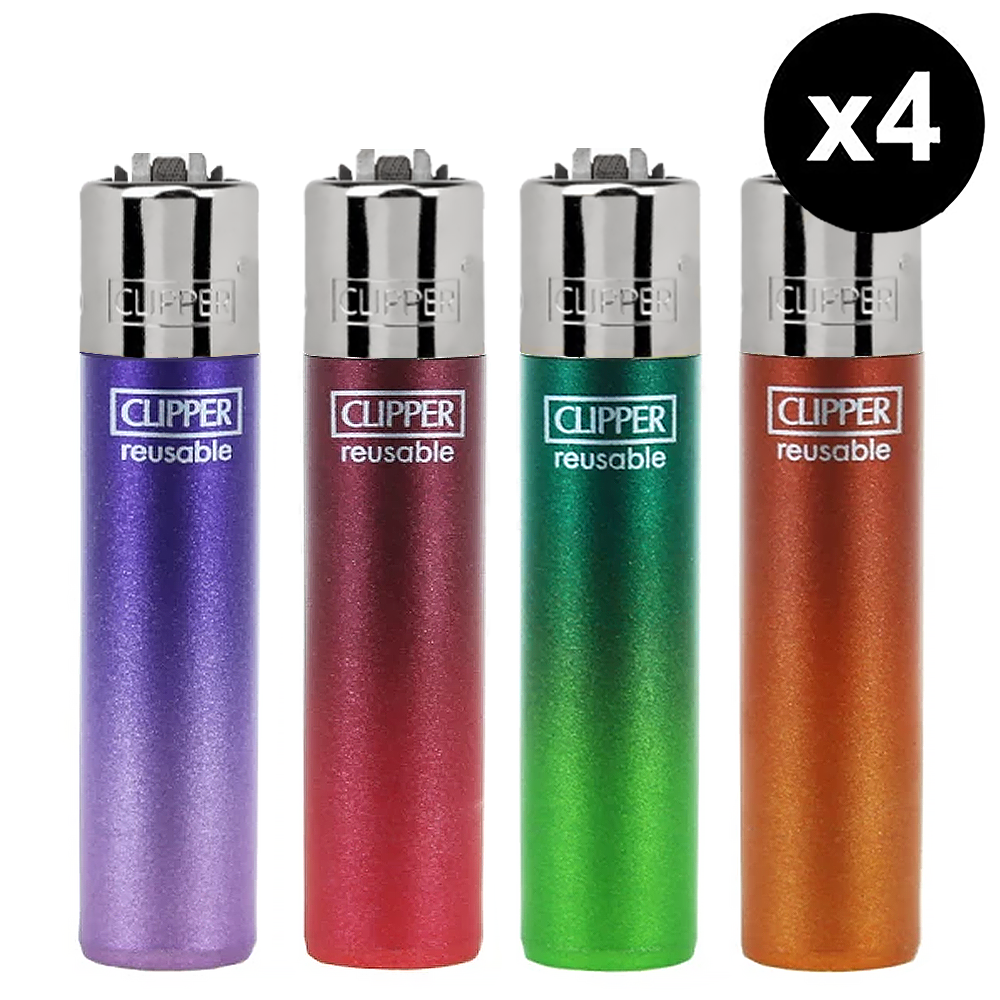 Briquet Clipper Metallic gradient #5 - Lot de 4 - Briquets