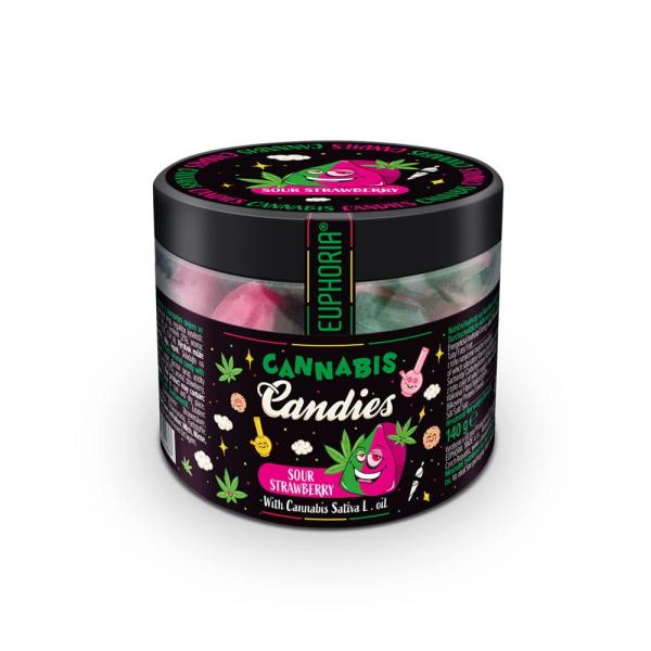 bonbons au cbd au goût de fraise - pot de 140 g