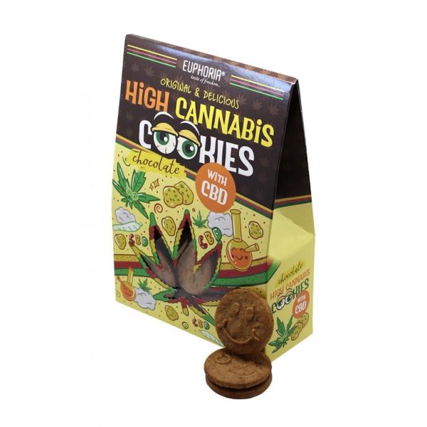 Cookies au CBD et au chocolat de la marque Euphoria - Paquet de 100g