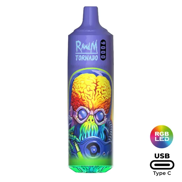 Puff Tornado 9000 sans nicotine RandM Cool mint Mistersmoke