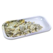 grand plateau fumeur en métal - design cannabis, tête de beuh - marque g rollz