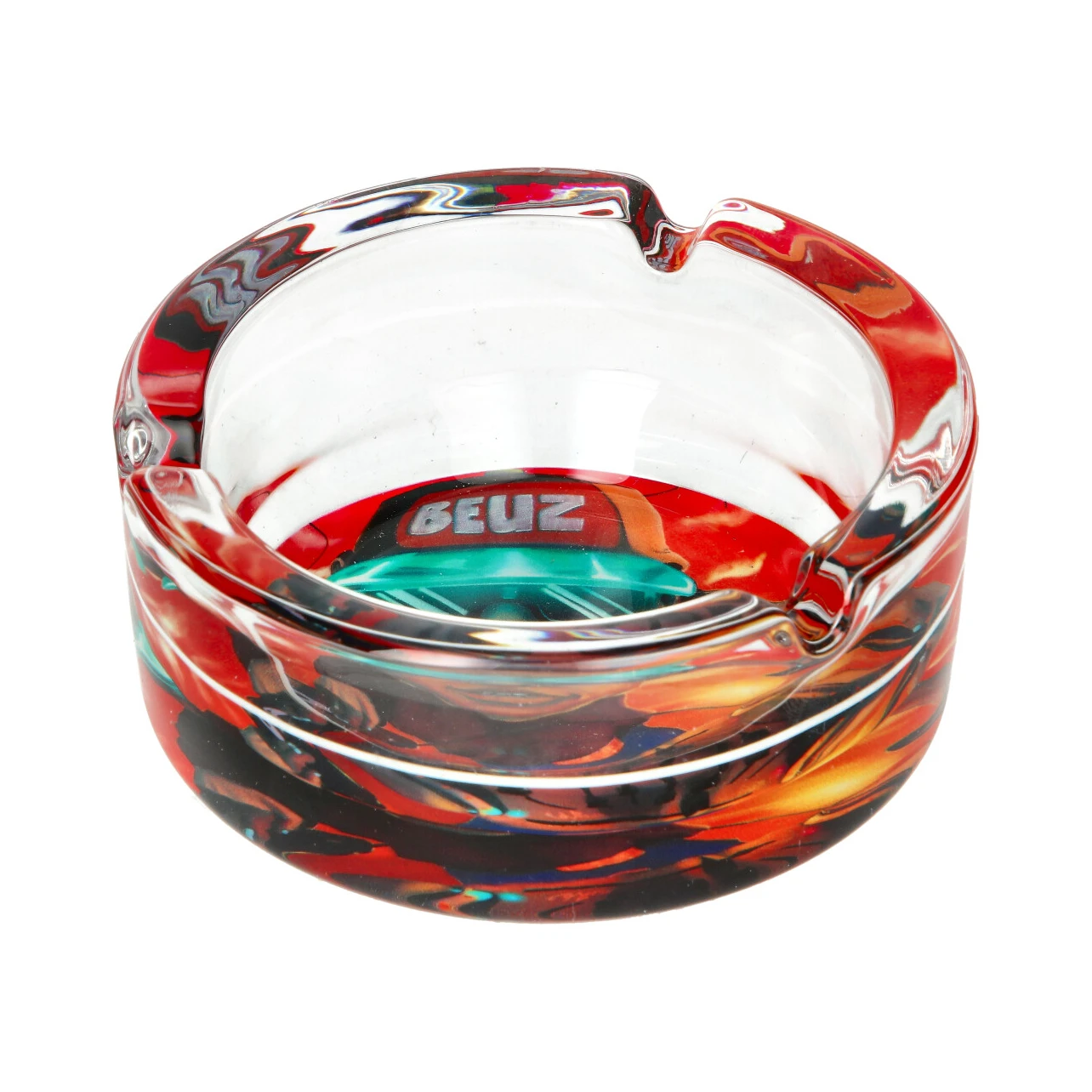 beau cendrier en verre design, épais et résistant