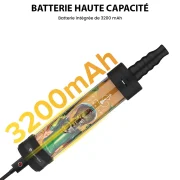 La Hookah Air Chicha électronique possède une batterie puissante de 3200 mAh.