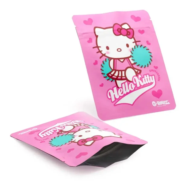 sachet pochon hermétique pour la weed, modèle rose hello kitty