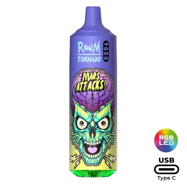 Puff 9000 sans nicotine RandM Tornado Blueberry ice