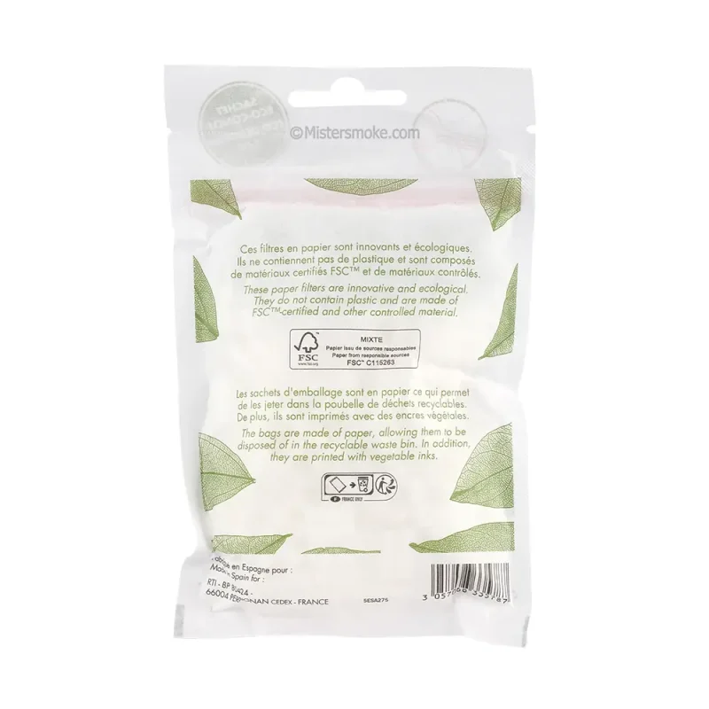 filtres cigarettes ocb slim naturels en papier - sachet de 150