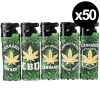 briquets électronique rechargeable flamme tempete - feuilles de cannabis