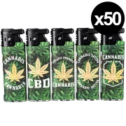 briquets électronique rechargeable flamme tempete - feuilles de cannabis