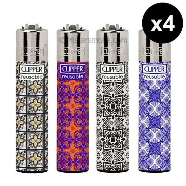 clipper briquet lot de 4, collection "posh pattern".