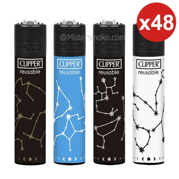 clipper lot économique en gros - 48 briquets, collection "constellation faith".