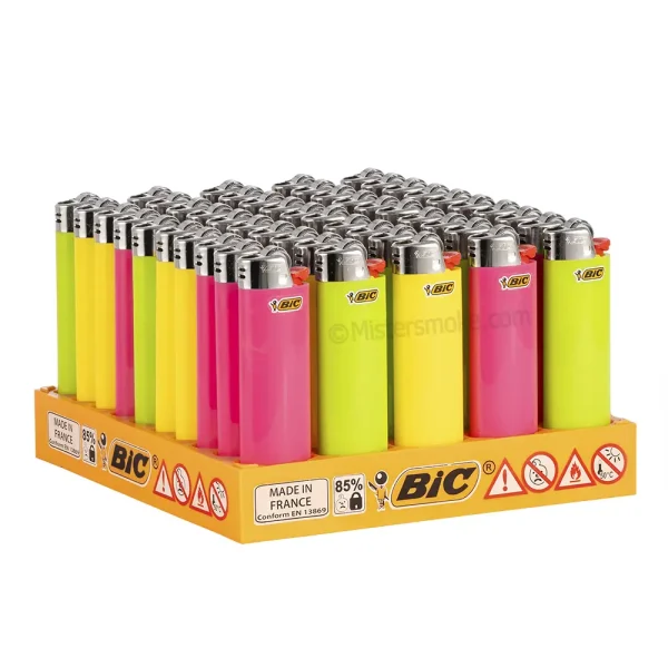 BIC mini fluo - Boite de 50 briquets - Format économique grossiste