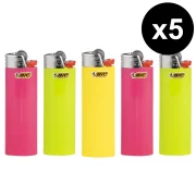 Lot de 5 briquets BIC mini fluo