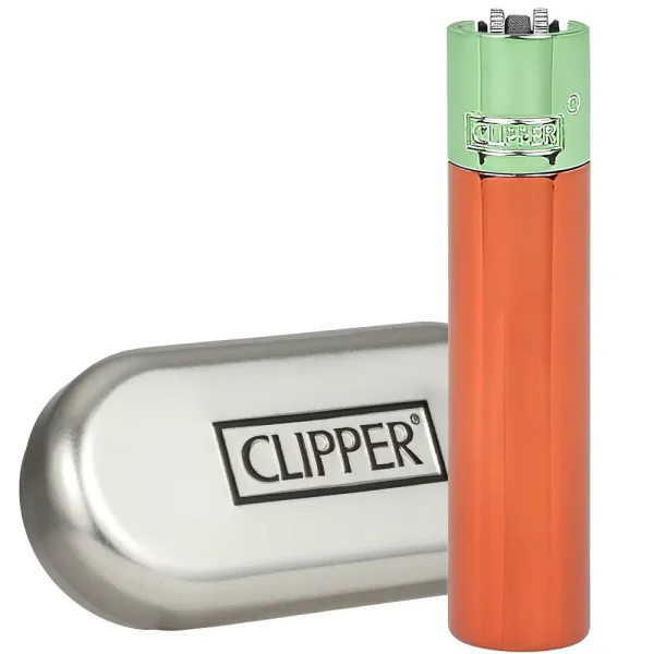 briquet Clipper en métal collection safari avec étui