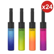 Briquet clipper mini tube - Boite de 24 briquets avec embout long type allume gaz - Briquets rechargeables - Coloris assortis