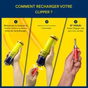 explications en image pour recharger son briquet clipper