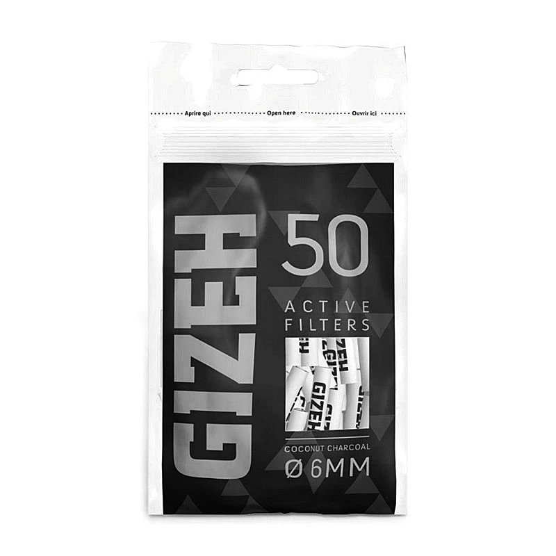 filtres à charbon actif GIZEH à base de noix de coco et bouchons en céramique - format slim 6 mm