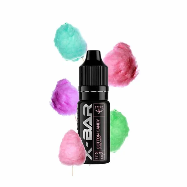 eliquide barbe à papa &quot;Cotton Candy&quot; de X-Bar - Flacon 10 ml avec 20 ml de nicotine.