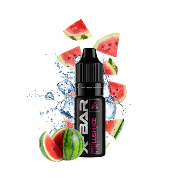 e liquide pour cigarette electronique goût lush ice (pastèque glacée) x-bar - flacon 10 ml - 20 mg de nicotine.