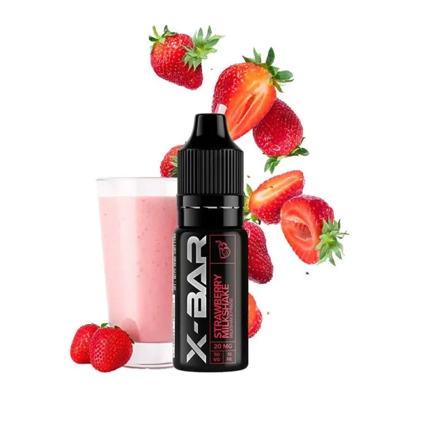 e liquide milkshake fraise X-BAR - flacon 10 ml de eliquide pour cigarette électronique avec 20 mg de nicotine.