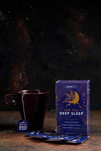sachets d'infusion au CBD "Deep Sleep" de Cannaline - Efficace pour trouver le sommeil et passer de bonnes nuits.