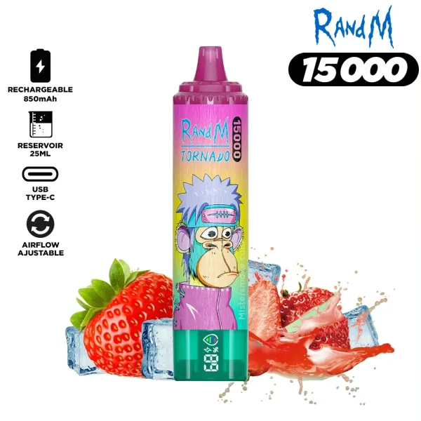 puff 15000 tornado sans nicotine fraise ice