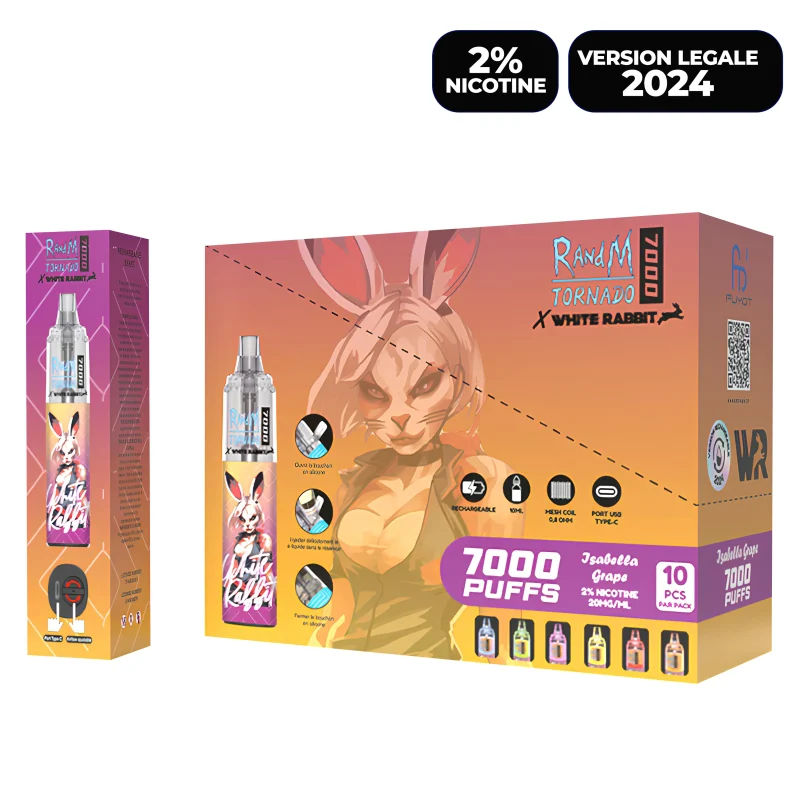 puff avec nicotine tornado 7000 taf parfum raisin