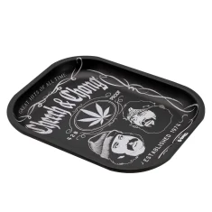 plateau fumeur - plateau métal pour rouler les joints par G-Rollz design "Cheech and CHong"