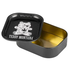 boite fumeur plateau à rouler - format compact, en métal résistant et design original ourson