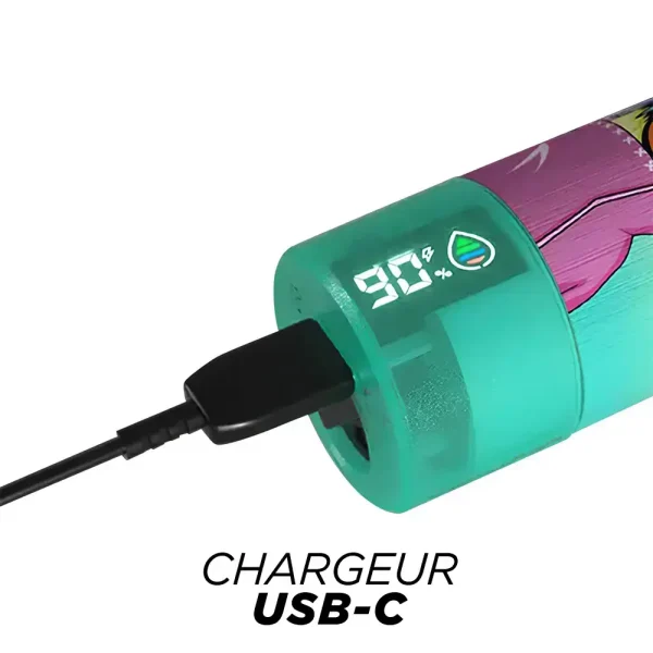 puff 15k : détail chargement câble usb C