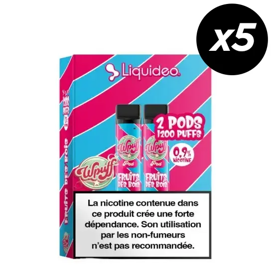 Cartouches x3 Wpuff Liquideo 0,9% de nicotine - Boite de 5
