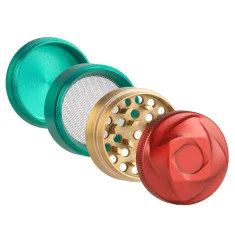 grinder métal rasta avec tamis pour filtrer le pollen (polinator)