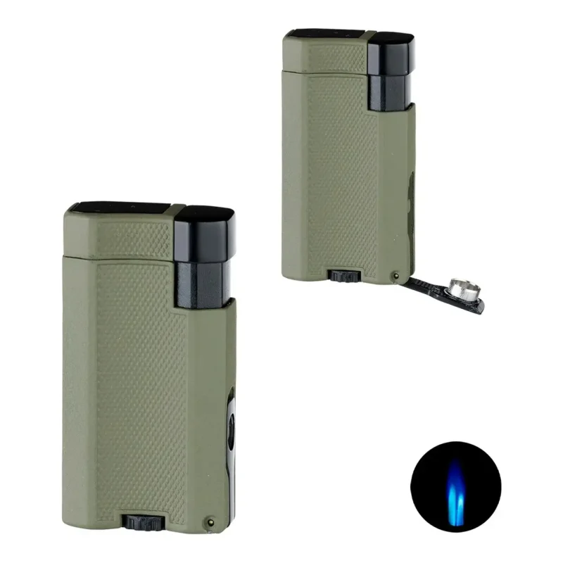 briquet tempête rechargeable en gaz - briquet coupe cigare - briquet de survie avec double flamme turbo