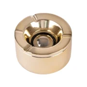 cendrier doré avec couvercle anti odeur et anti vent, idéal pour extérieur