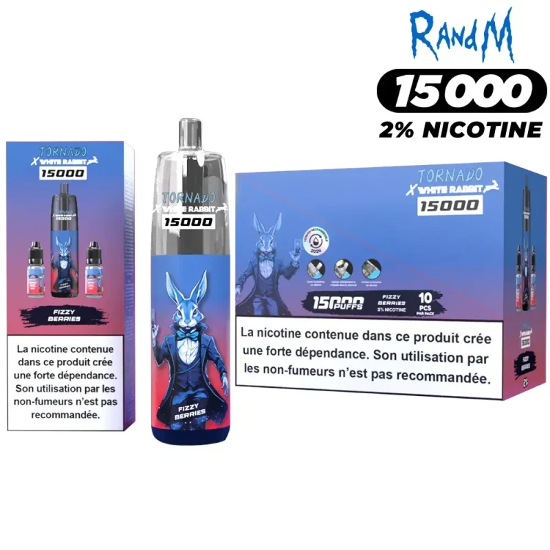 Puff 15000 Tornado White Rabbit - 2% de nicotine - Boite de 10