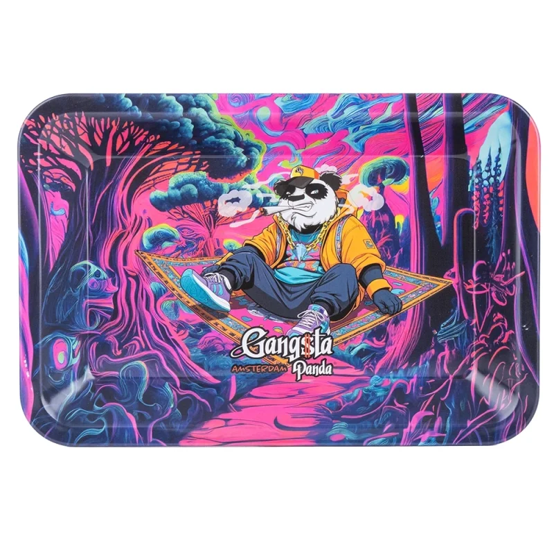 PLATEAU FUMEUR EN MÉTAL DESIGN GANGSTA PANDA AMSTERDAM