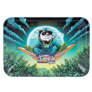 plateau fumeur en métal idéal pour rouler les cigarettes ou les joints - design original gangsta panda