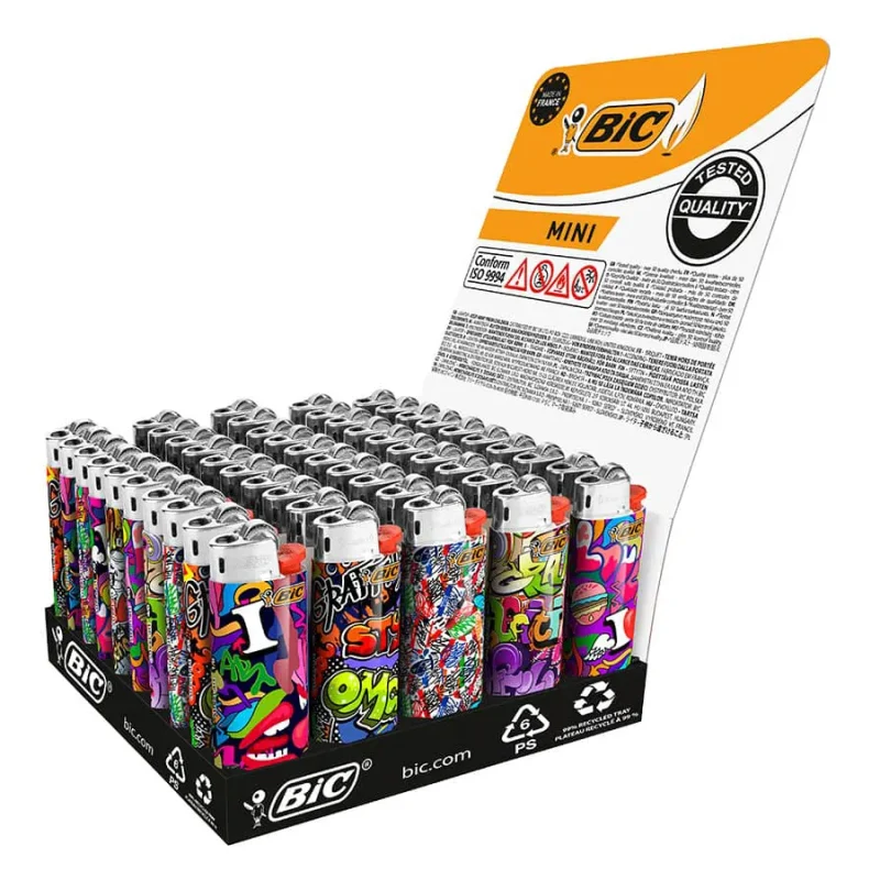 Boite de 50 briquets BIC Maxi Street - Lot Display pas cher