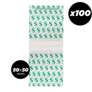 Sachets Zip anti-odeur &quot;Dollars&quot; 5x5 cm - Lot de 100