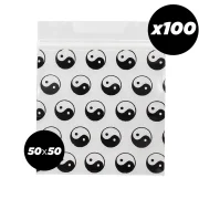 Sachets Zip anti-odeur &quot;Yin Yang&quot; 5x5 cm - Lot de 100