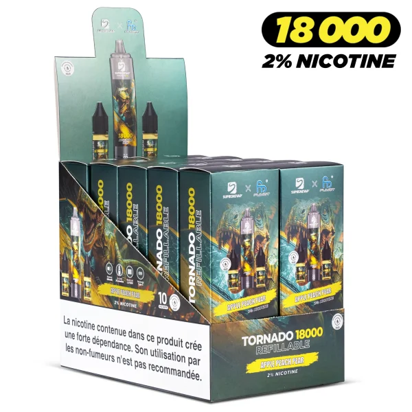 Puff 18000 2% Nicotine Supremevap Tornado - Boite de 10