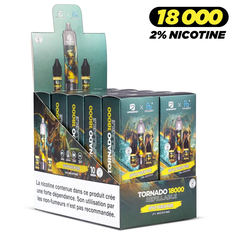 Puff 18000 2% Nicotine Supremevap Tornado - Boite de 10