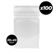 Lot de 100 pochons plastiques 35x45 mm