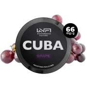 Snus CUBA Grape (Raisin) - 66mg de nicotine, dosage extra fort.