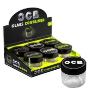 Pot conservation weed, cbd, tabac en verre avec couvercle à visser de la marque OCB.