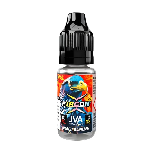 eliquide peach berries (pêche fruits rouges) JNR JVA - Avec 2% nicotine - Compatible avec les puffs JNR