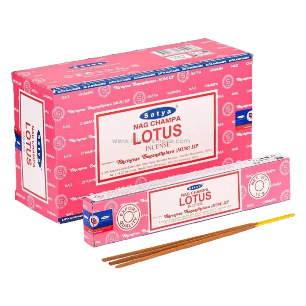 Encens Lotus Satya - Boite de 12 paquets de 15 g