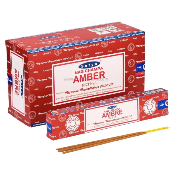 Encens Ambre Satya - encens naturel indien parfum ambré