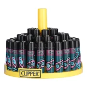 présentoir briquets clipper maxi rechargeables en gaz - collection games and hobbies - neon